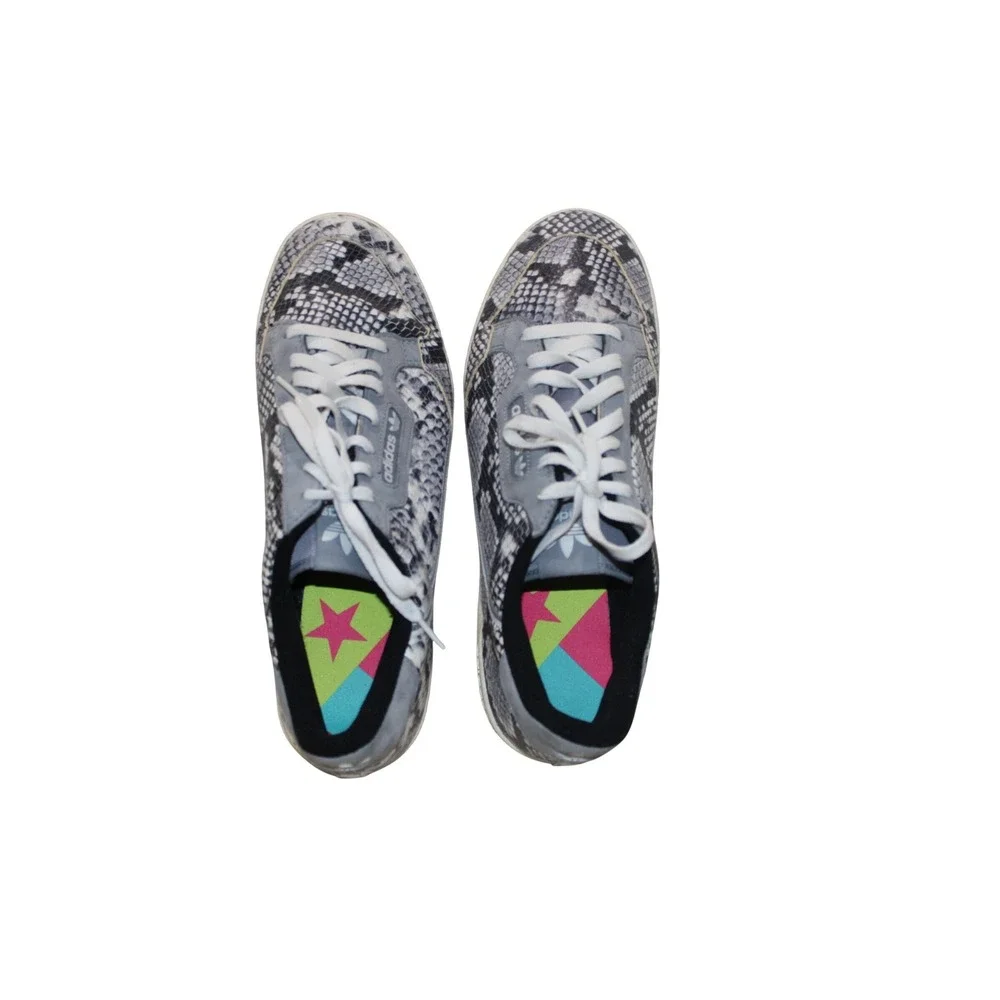 Adidas Continental 80 Shoes Mens 13 Grey Snakeskin Excellent EH0169 Low Top